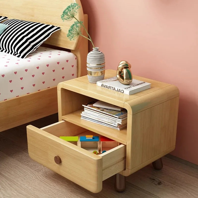 Modern Minimalist Nightstand With Drawer – Wooden Bedside Storage Table