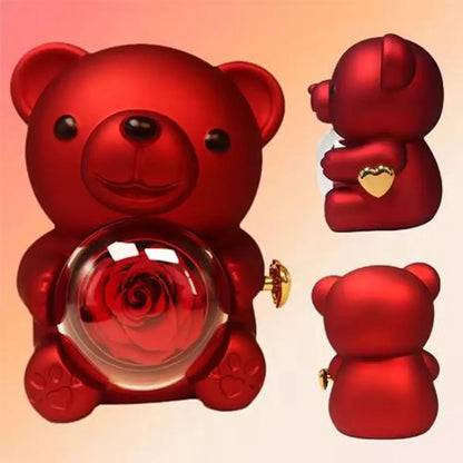 Rotating Bear Rose Jewelry Gift Box – A Hidden Surprise Made for Valentine’s Day (Ring)