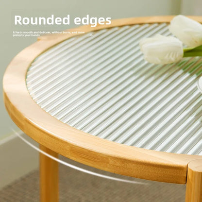 Round Glass & Rattan Coffee Table – Boho Chic Side Table for Living Room or Bedroom 🌿☕