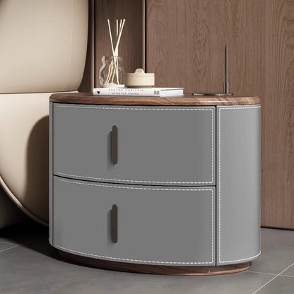 🛏️✨ Modern Italian-Style Nightstand – Minimal, Curved Design Bedside Table with Hidden Storage