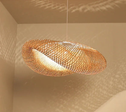 🌾 2025 Handwoven Bamboo Rattan Pendant Lamp – Japanese Style Ceiling Light for Bedroom, Dining & Living Spaces ✨