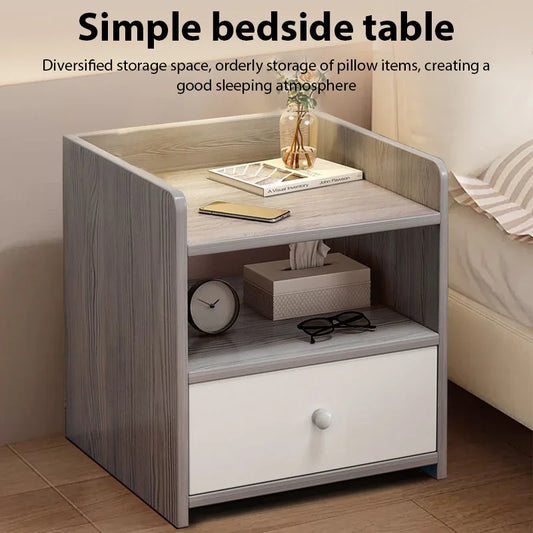 🪑 Modern Bedside Storage Table – Multi-Layer Nightstand with Drawer & Side Cabinet (Smart Bedroom Organizer)