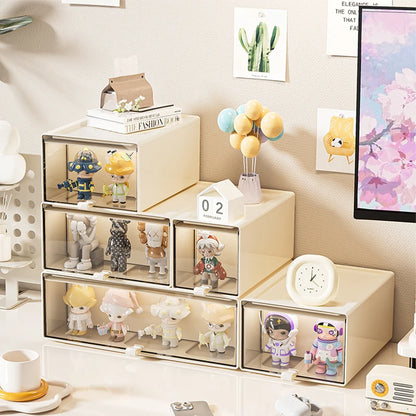 🧸✨ Clear-Front Collectible Drawer Organizer – Desktop Display Storage for Mini Figures, Toys & Cute Decor