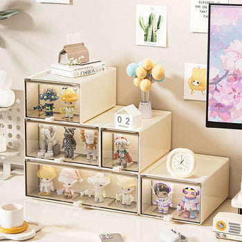 🧸✨ Clear-Front Collectible Drawer Organizer – Desktop Display Storage for Mini Figures, Toys & Cute Decor
