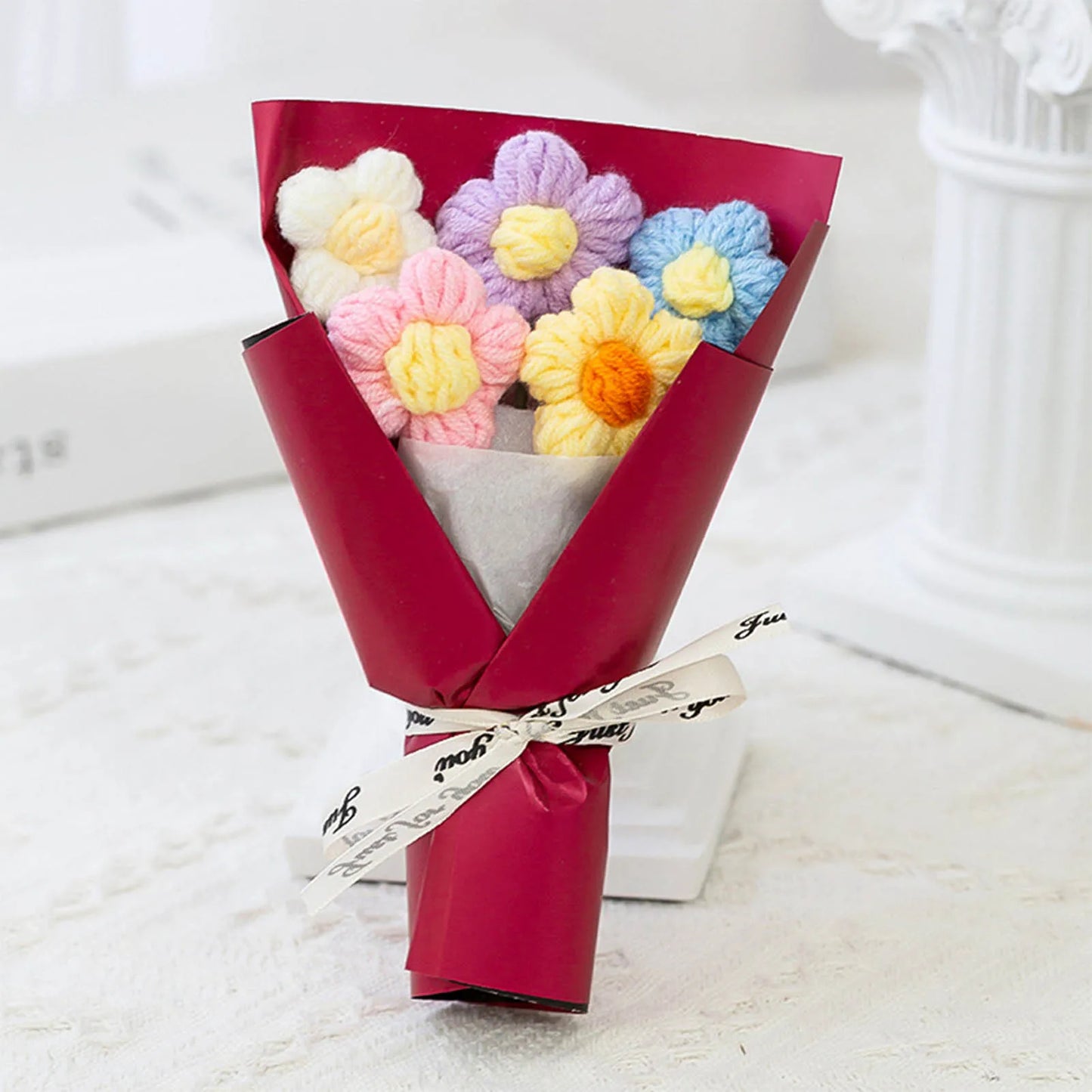 Handmade Crochet Flower Bouquet – A Soft & Everlasting Valentine Gift 🌸