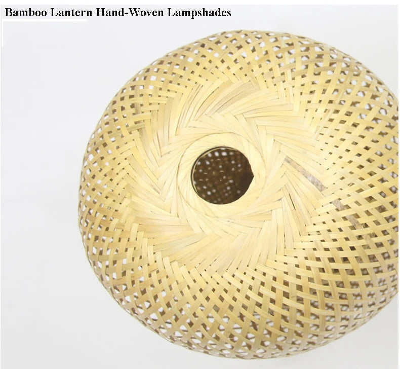 🏮 Handwoven Bamboo Rattan Pendant Lamp – Natural Woven Chandelier Light for Dining & Living Spaces 🌿✨