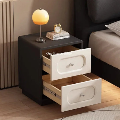 🛏️ Modern Luxe Bedside Nightstand – Dual Drawer Storage Table (45×40×60cm)