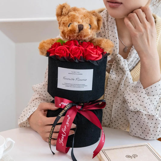 🧸 Teddy Bear Rose Box – A Cute Forever Valentine Gift 🌹❤️