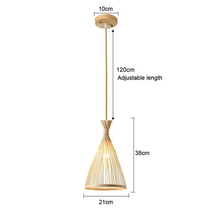 🌾 Handwoven Bamboo Pendant Light – 36cm LED Ceiling Lamp for Dining, Bedroom & Living Room | Natural Southeast Asian Style ✨