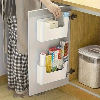 Door-Mounted Storage Pocket – Multi-Use Cabinet Organizer for Kitchen and Bathroom