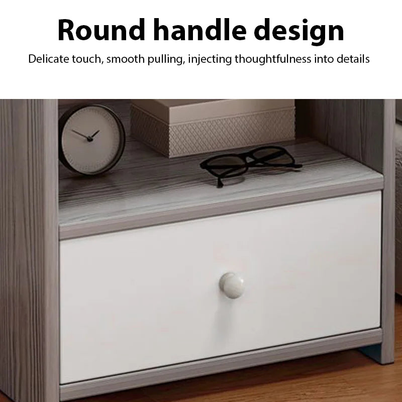 🪑 Modern Bedside Storage Table – Multi-Layer Nightstand with Drawer & Side Cabinet (Smart Bedroom Organizer)