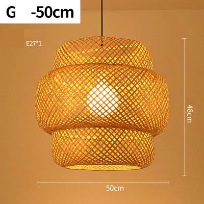 🌾 Handwoven Rattan Wicker Pendant Lamp – Japanese Wooden Ceiling Light for Dining, Bedroom & Farmhouse Décor ✨