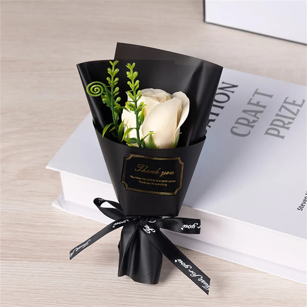 🌹 Single Rose Soap Bouquet – Minimal Valentine Gift for love ❤️