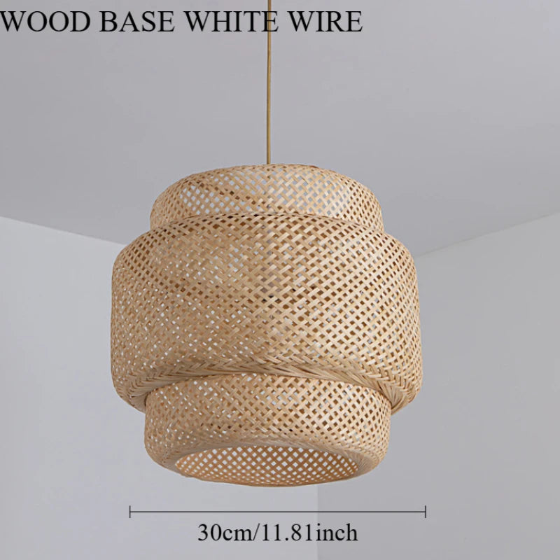 Handwoven Bamboo Pendant Lamp – Natural Rattan Wicker Ceiling Light for Dining, Bedroom & Home Décor 🌿✨
