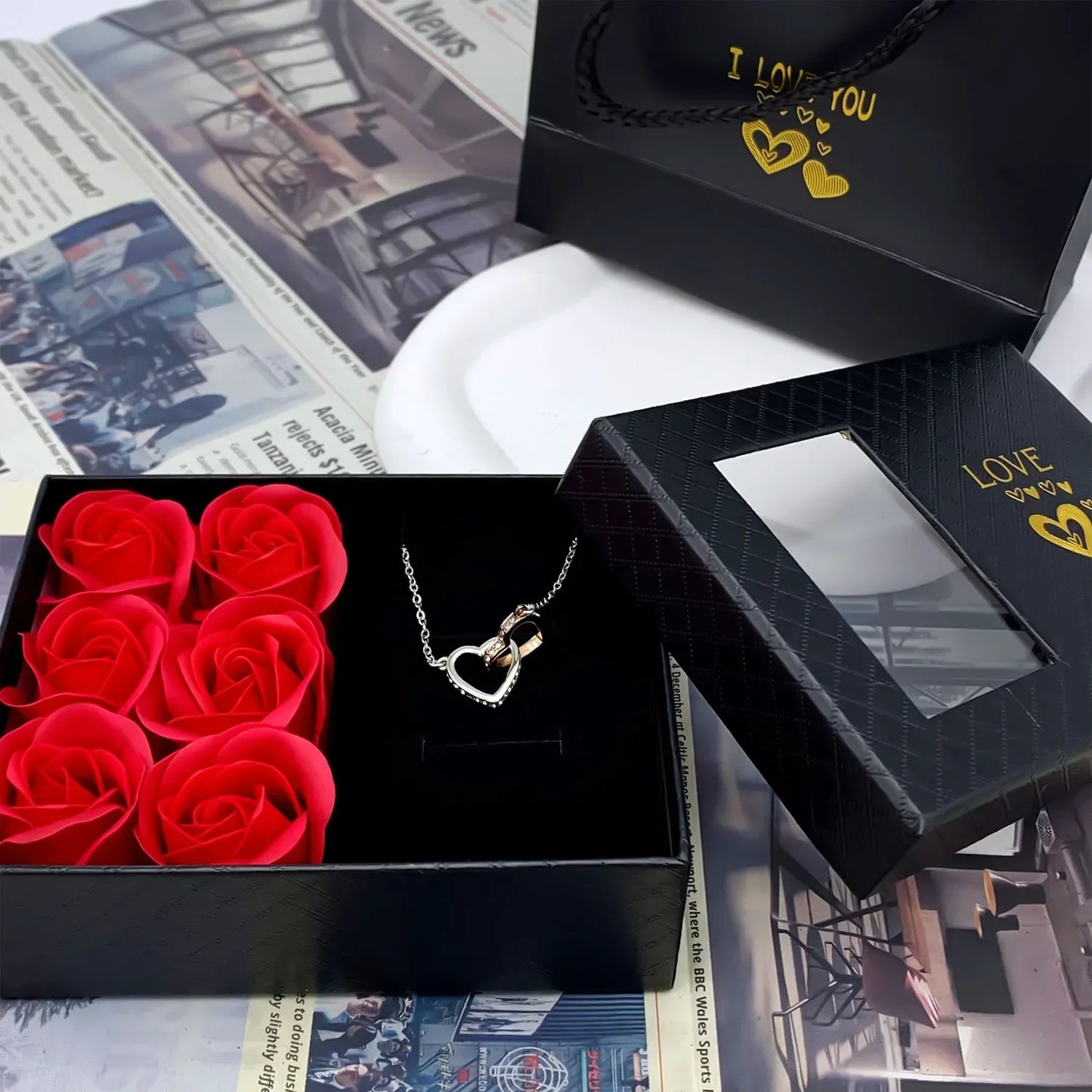 💝 Window-Opening Rose Jewelry Gift Box – Hidden Surprise of Love 🌹✨