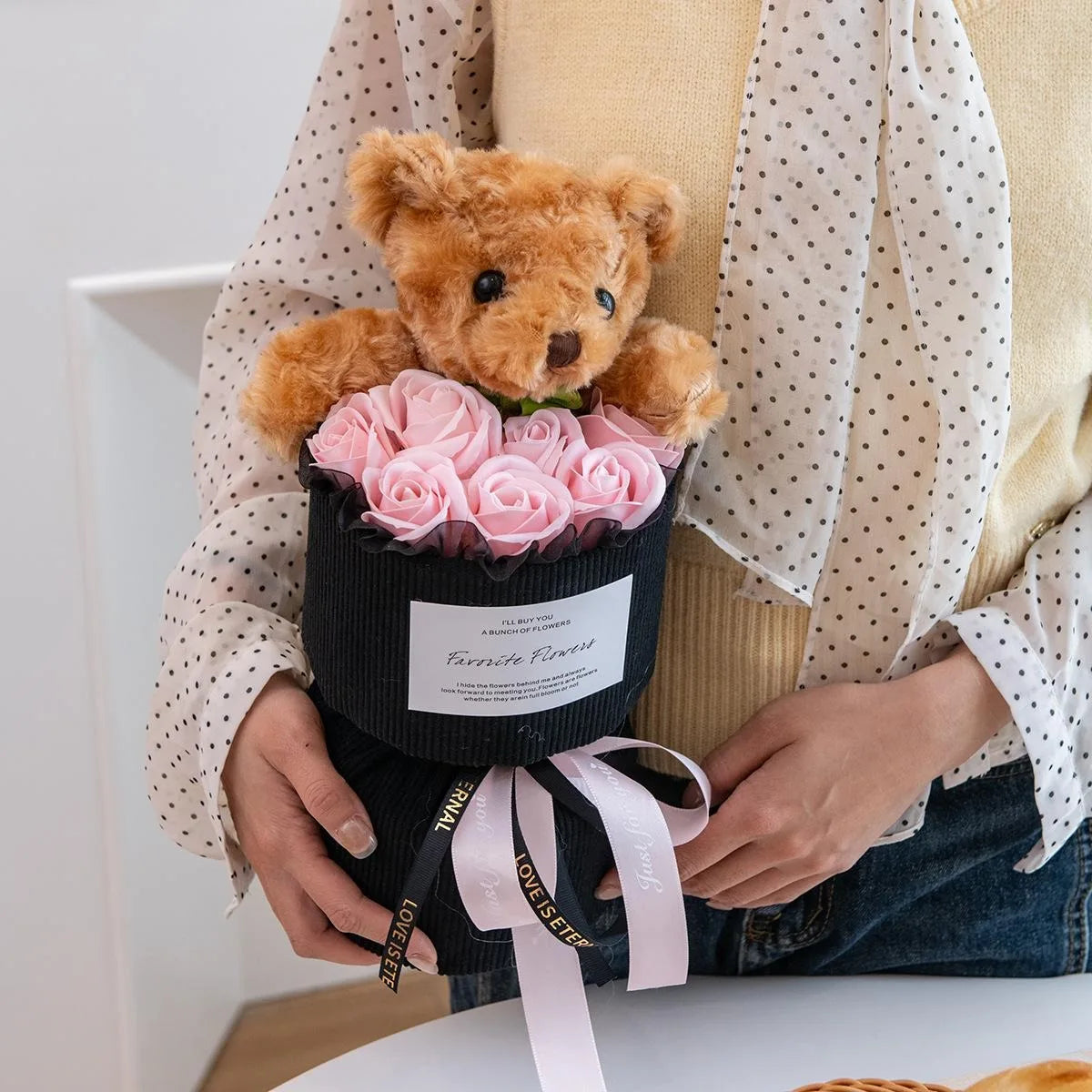 🧸 Teddy Bear Rose Box – A Cute Forever Valentine Gift 🌹❤️