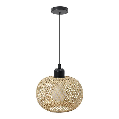 🏮 Handwoven Bamboo Rattan Pendant Lamp – Natural Woven Chandelier Light for Dining & Living Spaces 🌿✨