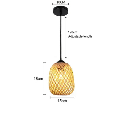 🌾 2025 Handwoven Bamboo Rattan Pendant Lamp – Japanese Style Ceiling Light for Bedroom, Dining & Living Spaces ✨