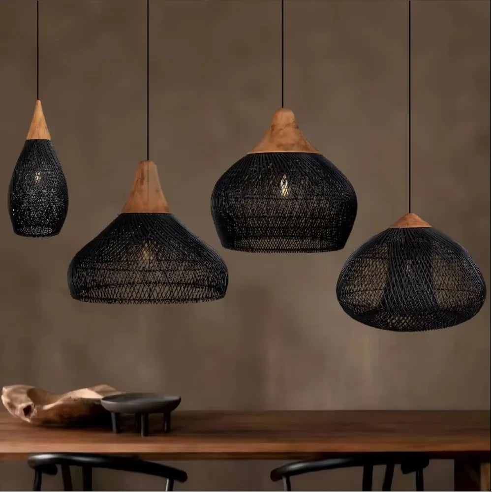 🌾 JOYINLED Japanese Rattan Pendant Lamp – Handwoven Minimalist Hanging Light for Home, Café & Studio Spaces 🏮✨