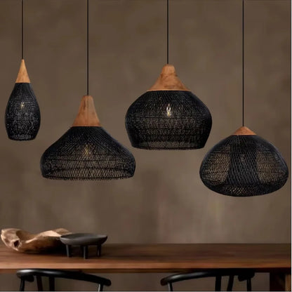 🌾 JOYINLED Japanese Rattan Pendant Lamp – Handwoven Minimalist Hanging Light for Home, Café & Studio Spaces 🏮✨