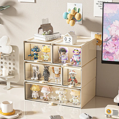 🧸✨ Clear-Front Collectible Drawer Organizer – Desktop Display Storage for Mini Figures, Toys & Cute Decor