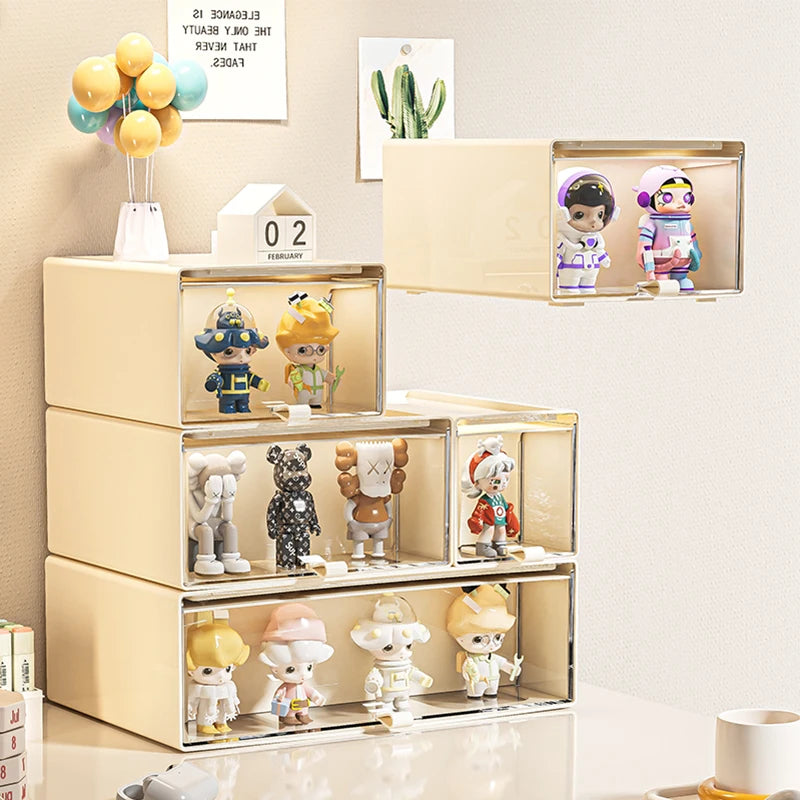 🧸✨ Clear-Front Collectible Drawer Organizer – Desktop Display Storage for Mini Figures, Toys & Cute Decor