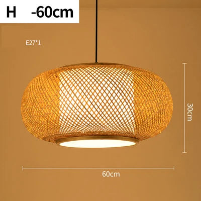 🌾 Handwoven Rattan Wicker Pendant Lamp – Japanese Wooden Ceiling Light for Dining, Bedroom & Farmhouse Décor ✨