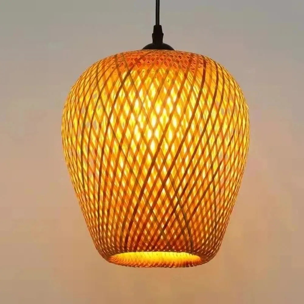 Handmade Bamboo Rattan Pendant Light – Modern Boho Ceiling Lamp for Dining, Bedroom & Living Spaces 🌾💡