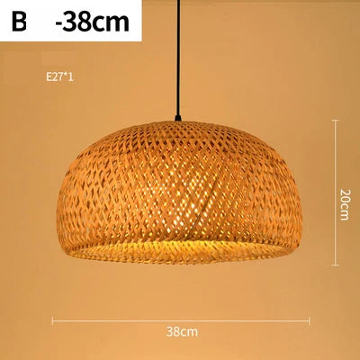 🌾 Handwoven Rattan Wicker Pendant Lamp – Japanese Wooden Ceiling Light for Dining, Bedroom & Farmhouse Décor ✨