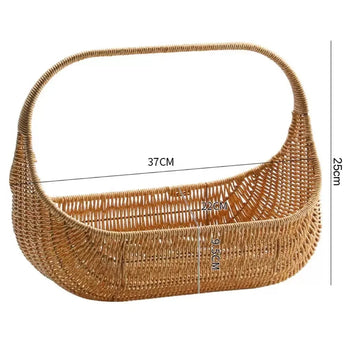 🍞 Handwoven Rattan Bread & Fruit Basket – Rustic Farmhouse Style Tray for Kitchen, Dining & Table Decor 🌿✨