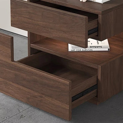 ✨ Modern Minimalist Bedside Table – Compact Drawer Cabinet with Open Shelf Storage (45×40×45cm)