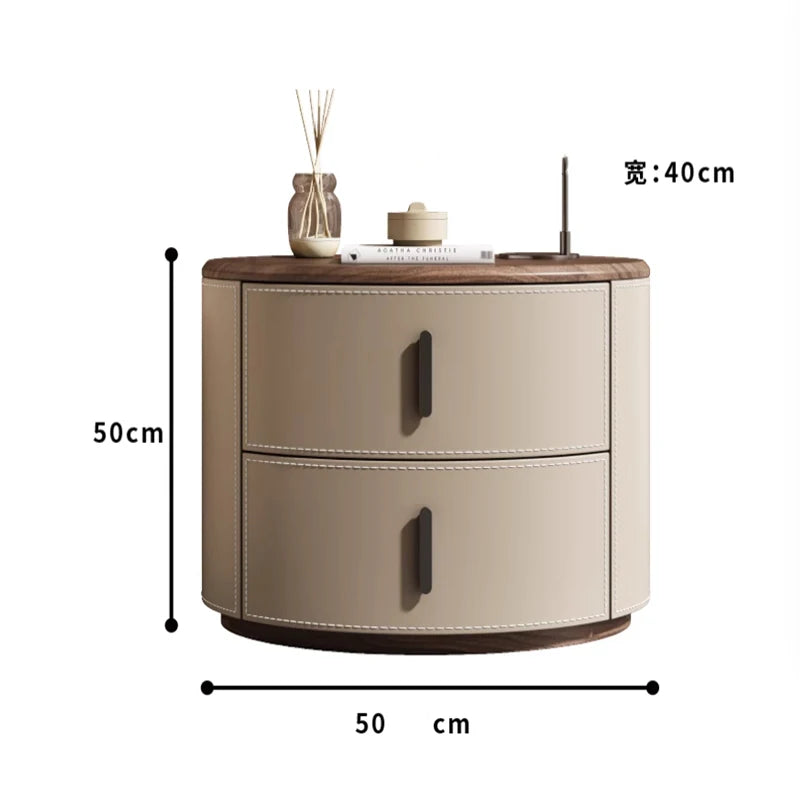 🛏️✨ Modern Italian-Style Nightstand – Minimal, Curved Design Bedside Table with Hidden Storage