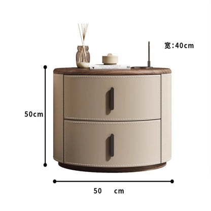 🛏️✨ Modern Italian-Style Nightstand – Minimal, Curved Design Bedside Table with Hidden Storage