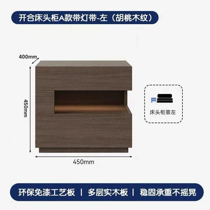✨ Modern Minimalist Bedside Table – Compact Drawer Cabinet with Open Shelf Storage (45×40×45cm)