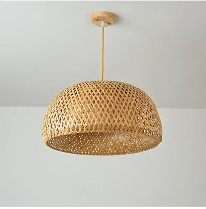 🌾 2025 Handwoven Bamboo Rattan Pendant Lamp – Japanese Style Ceiling Light for Bedroom, Dining & Living Spaces ✨