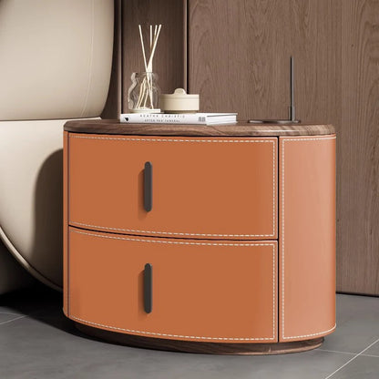 🛏️✨ Modern Italian-Style Nightstand – Minimal, Curved Design Bedside Table with Hidden Storage