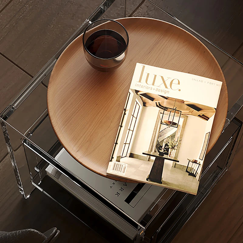 🛏️✨ Modern Nordic Nightstand – Curved Design Bedside Table with Drawer Storage & Display Tray