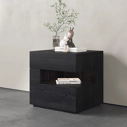 ✨ Modern Minimalist Bedside Table – Compact Drawer Cabinet with Open Shelf Storage (45×40×45cm)