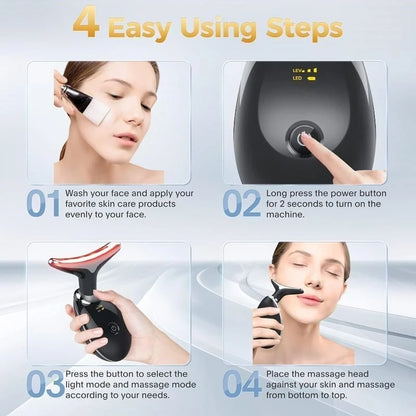 ✨ 7-LED Electric Face & Neck Sculpting Massager