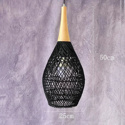 🌾 Bohemian Handwoven Rattan Pendant Lamp – Natural Wicker Ceiling Light for Dining Room, Living Space & Café ✨