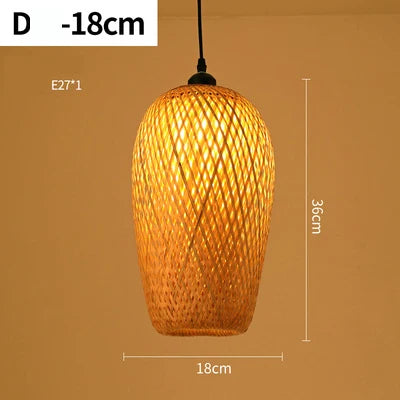 🌾 Handwoven Rattan Wicker Pendant Lamp – Japanese Wooden Ceiling Light for Dining, Bedroom & Farmhouse Décor ✨