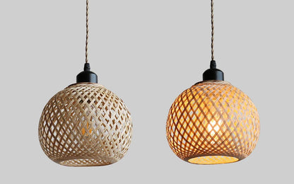 🏮 Handwoven Bamboo Rattan Pendant Lamp – Natural Woven Chandelier Light for Dining & Living Spaces 🌿✨