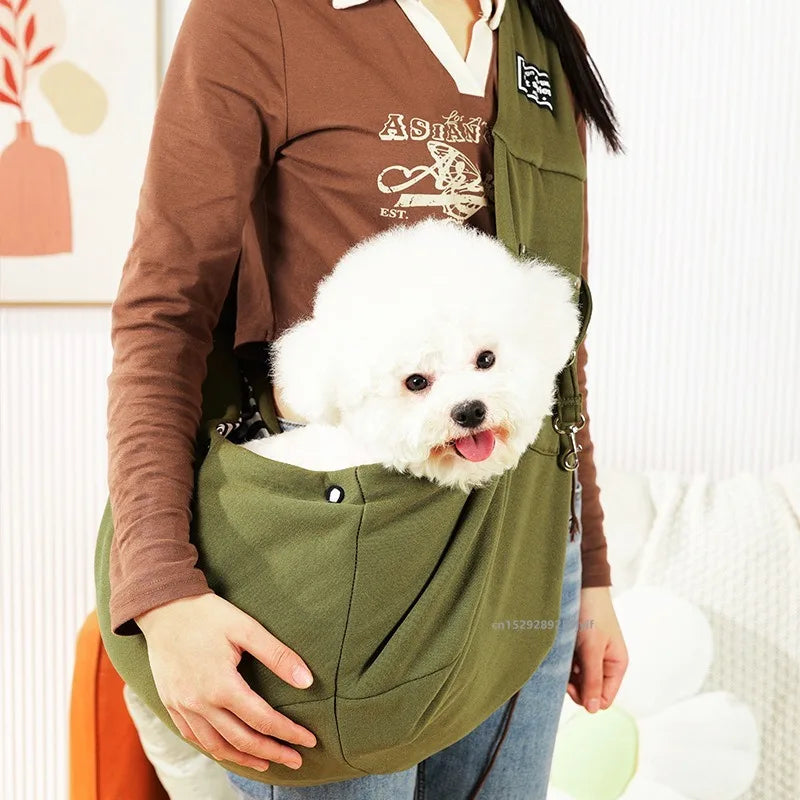 🎒 Hands-Free Dog Sling Carrier for Walks & Travel