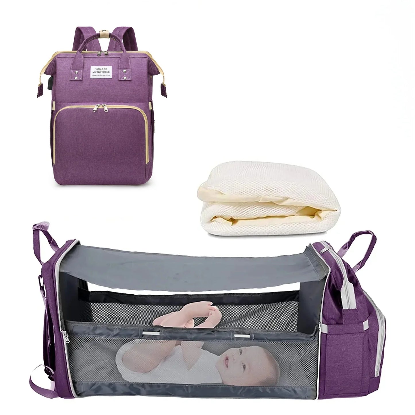 3-in-1 Convertible Baby Travel Crib Backpack ✨🍼