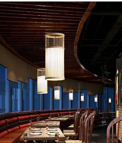 🏮 Japanese Bamboo Chandelier – Handwoven Rattan Pendant Light for Modern Wabi-Sabi Interiors ✨