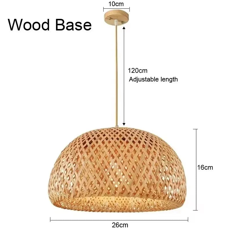 🌾 Handwoven Bamboo Pendant Light – 36cm LED Ceiling Lamp for Dining, Bedroom & Living Room | Natural Southeast Asian Style ✨