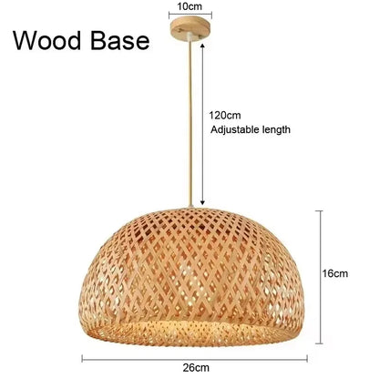 🌾 Handwoven Bamboo Pendant Light – 36cm LED Ceiling Lamp for Dining, Bedroom & Living Room | Natural Southeast Asian Style ✨