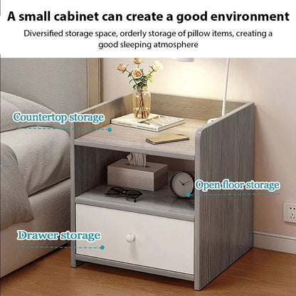 🪑 Modern Bedside Storage Table – Multi-Layer Nightstand with Drawer & Side Cabinet (Smart Bedroom Organizer)
