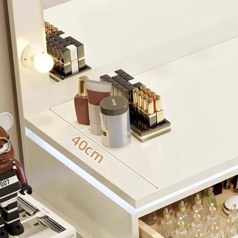 Luxury Hollywood Light Vanity Dressing Table – Modern Makeup Desk With Drawers & Chair