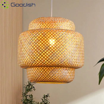 Handwoven Bamboo Pendant Lamp – Natural Rattan Wicker Ceiling Light for Dining, Bedroom & Home Décor 🌿✨